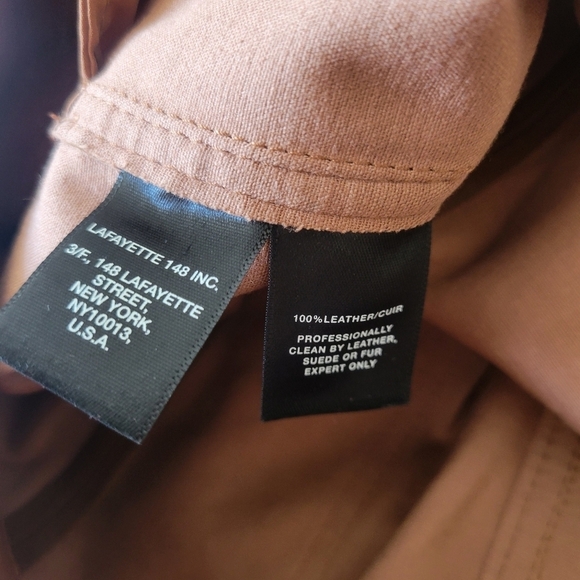 Lafayette 148 New York Mercer Nappa  Leather Pants Brown - Picture 11 of 11